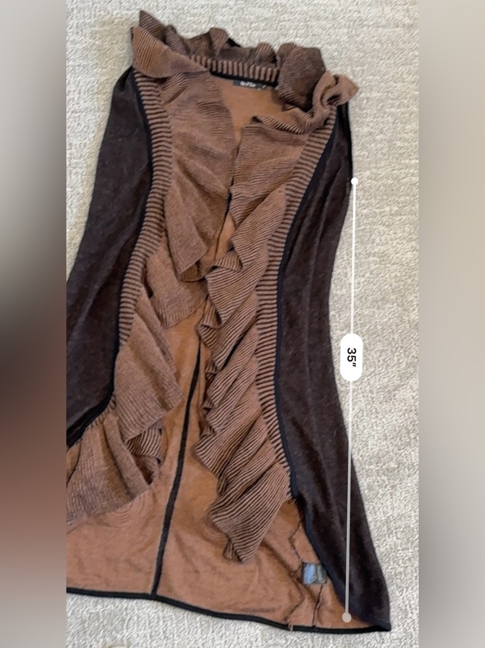 NIC+ZOE Ruffled Knit Duster Vest small - Picture 3 of 8